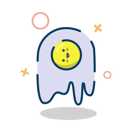 Cute egg icon design illustration with cute smiling face expression, can be used for many purpose.のイラスト素材