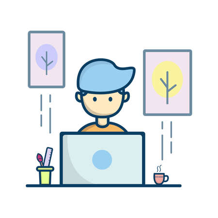 Graphic designer design illustration, can be used for many purpose, Example for user interface illustration.のイラスト素材