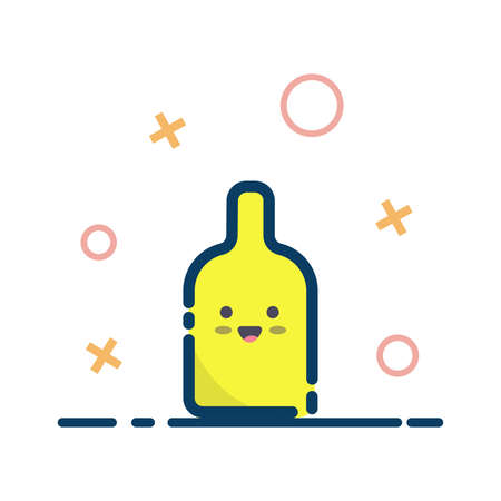 Cute bottle design illustration with smiling face expression, can be used for many purpose.のイラスト素材