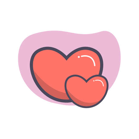 Simple heart icon flat design illustration, Can be used for many purpose.のイラスト素材
