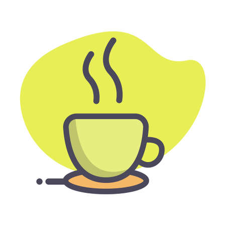 Simple coffee mug flat icon design illustration, Can be used for many purpose.のイラスト素材