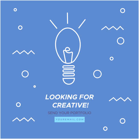 Looking for creative hiring template for social media post with memphis background.のイラスト素材