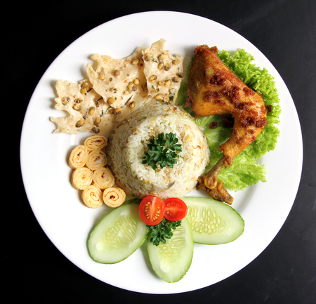 Fried Rice with Chickenの写真素材