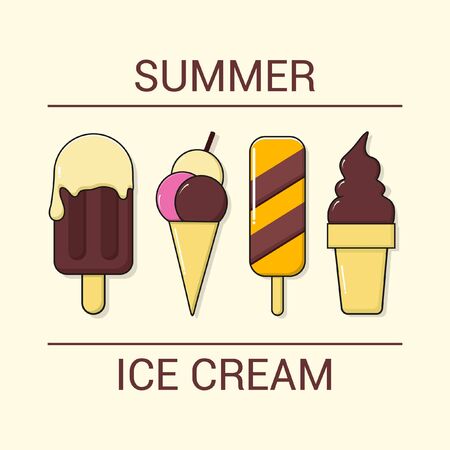 Summer Ice Creamのイラスト素材