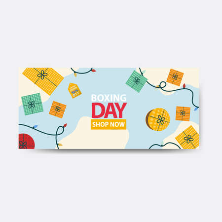 Christmas Unboxing day Background bannerのイラスト素材
