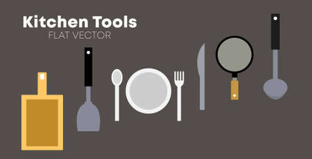 flat vector of kitchen toolsのイラスト素材