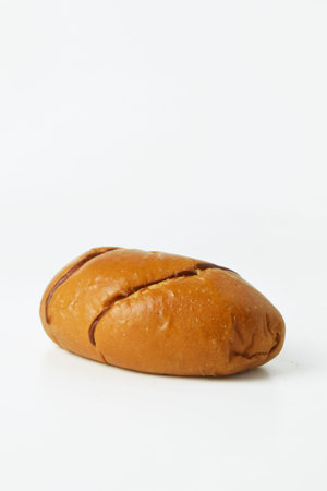 Very soft tasting striped brown bread on a white background