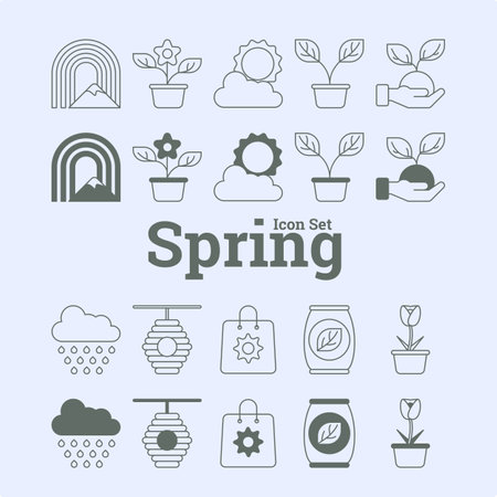 Springtime Inspiration: Vector Icon Setのイラスト素材