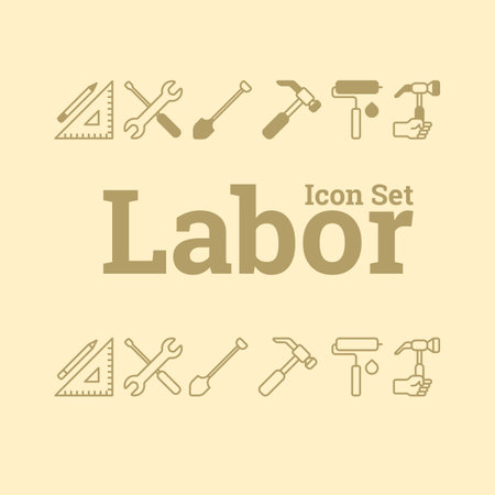 Powering the Workforce: Labor Icon Setのイラスト素材