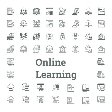 Online Learning Essentials: Icon Setのイラスト素材