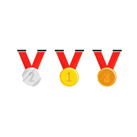 Set Of Gold,Silver And Bronze Medal Vectorのイラスト素材