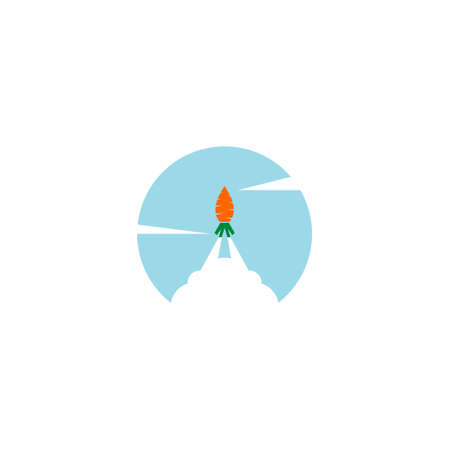 Rocket Carrot Logo Design Vectorのイラスト素材