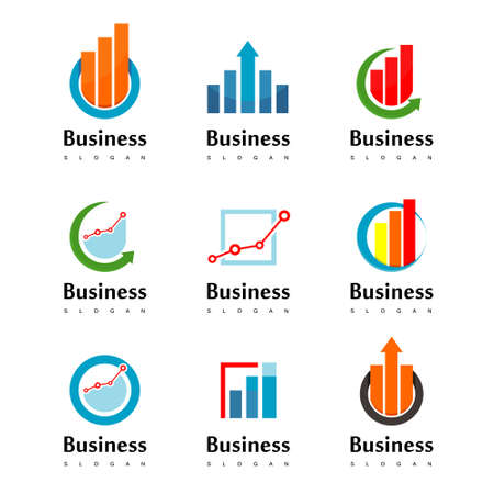 Business Logo With Good Progress Diagram For Business or sales companyのイラスト素材