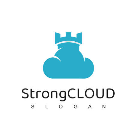 Cyber Secure Logo Design Template, Data Cloud Security Iconのイラスト素材