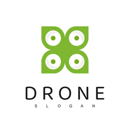 Drone logo Design Template, Farming Drone, Nature Aerial Logoのイラスト素材