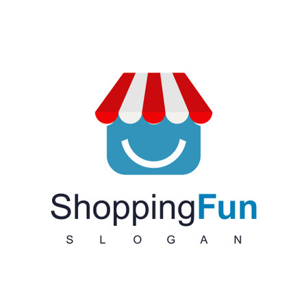Online Shop logo designs template, Shopping Fun, Store Symbolのイラスト素材