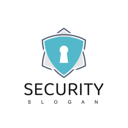 Cyber Secure Logo Design Template, Data Cloud Security Iconのイラスト素材