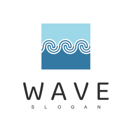 Wave Line Logo Design Templateのイラスト素材