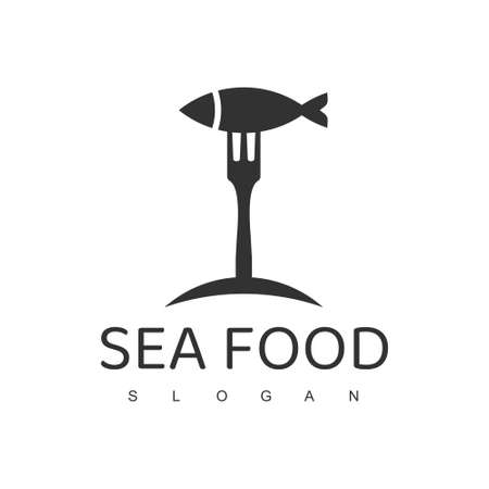 Fish Logo Template,Seafood restaurant shop store Logoのイラスト素材