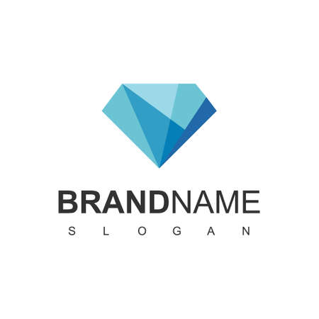 Diamond Logo, Blue Gem Symbolのイラスト素材