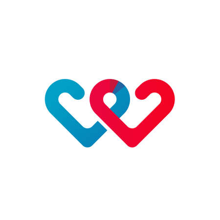 Abstract line medical health logo icon design. Love logotype. Heart Design Templateのイラスト素材