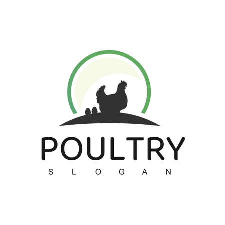 Poultry Logo With Hen Symbolのイラスト素材