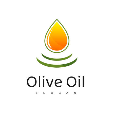 Olive Oil Logo With Droplet Symbolのイラスト素材