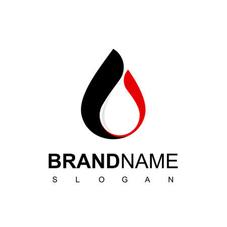 Oil Company Logo Design With Drop Water Symbolのイラスト素材