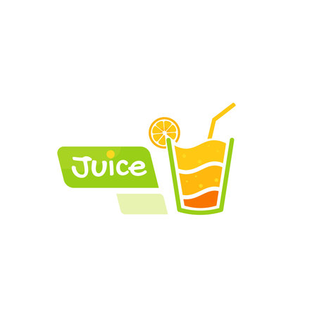 Logo Of Fresh Juice With Orange Symbolのイラスト素材