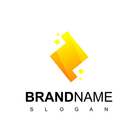 Pixel Bolt Logo Design Inspirationのイラスト素材