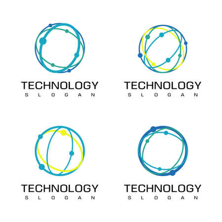Circle Technology Design Templateのイラスト素材