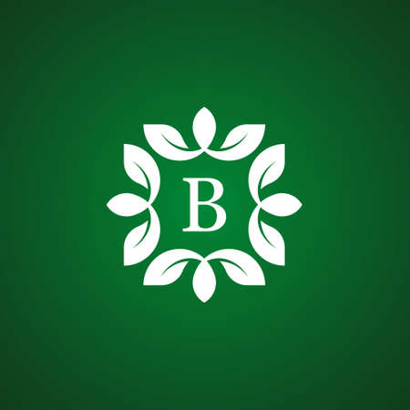 Letter B Floral Monogram Logoのイラスト素材