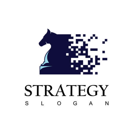 Fast Strategy Company With Chess Horse Symbolのイラスト素材