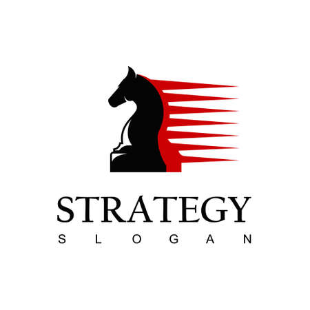 Fast Strategy Company Logo With Chess Horse Symbolのイラスト素材