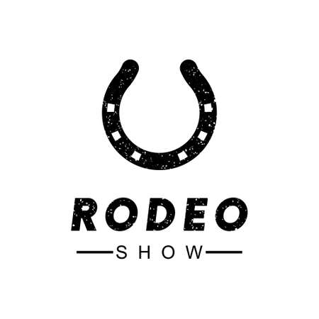 Grunge Horseshoe Rodeo designのイラスト素材