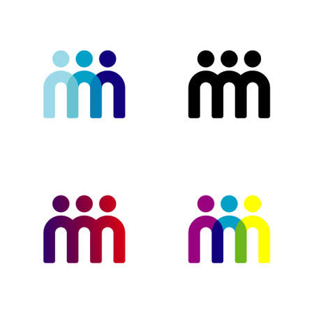 People Logo Vector In Isolated White Backgroundのイラスト素材