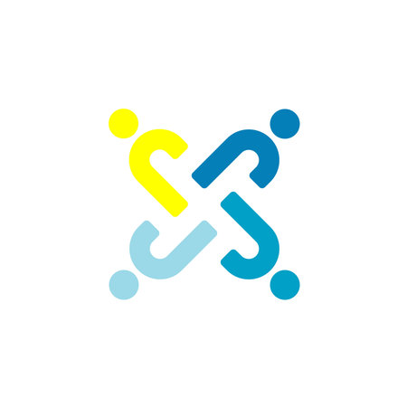Flat People Logo Vector In Isolated White Background