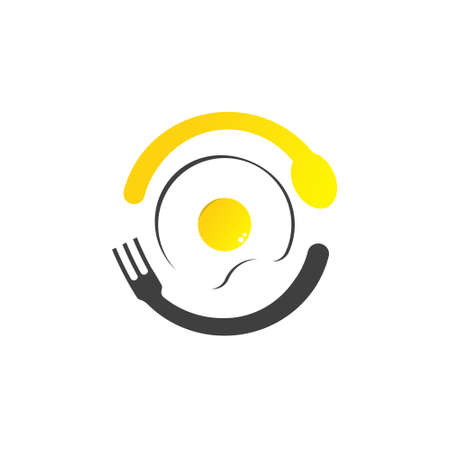 Vector Breakfast Eggs Logo For Restaurant Or Cafeのイラスト素材