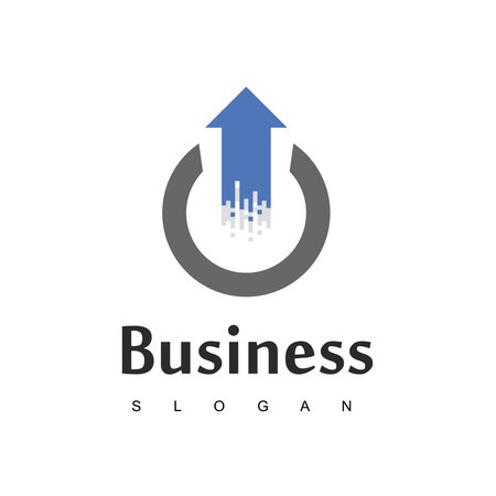 Business Chart  Logo With Grow Up Arrow Symbolのイラスト素材