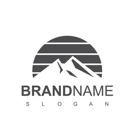 Mountain Retro Logo Design Vectorのイラスト素材