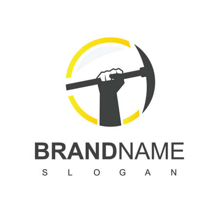 Mining Logo Design Template Vector Illustrationのイラスト素材