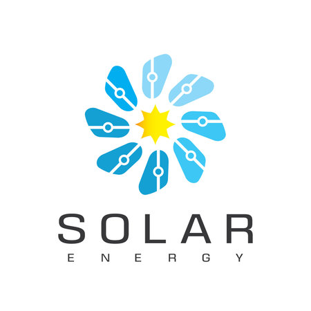 Solar Power Logo Design Template.のイラスト素材