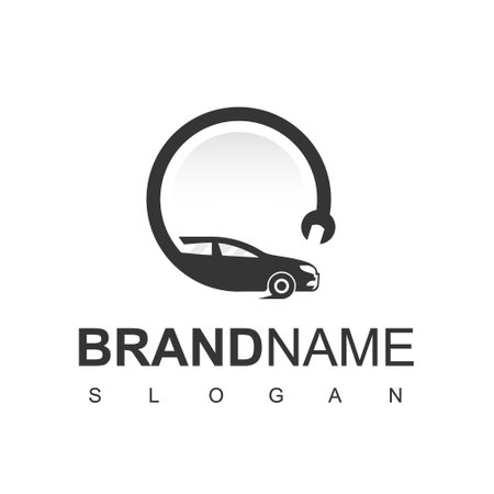 Car Service Logo, Garage And Car Maintenance Symbolのイラスト素材