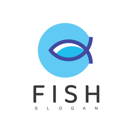 Blue Fish Logoのイラスト素材