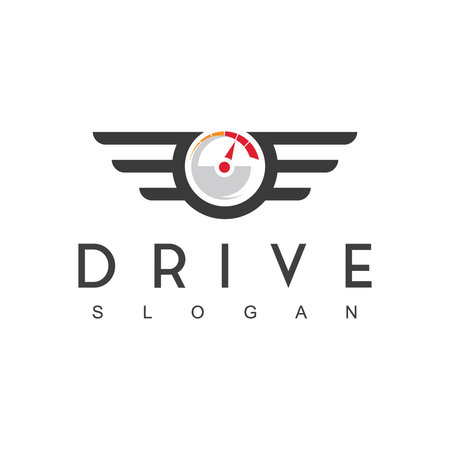 Car Drive Logo Template, Speedometer, Racing Team And Garage Iconのイラスト素材
