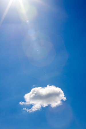 White clouds on blue sky background in sunny day summer timeの写真素材