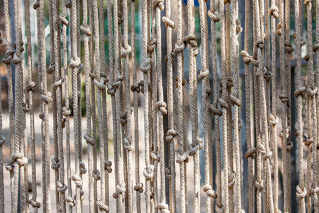 Abstract background of rope with knot multiline hanging