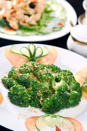 Delicious Chinese food, Broccoli and Garlicの写真素材