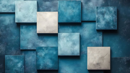 Abstract Teal and Beige Square Backgroundの素材
