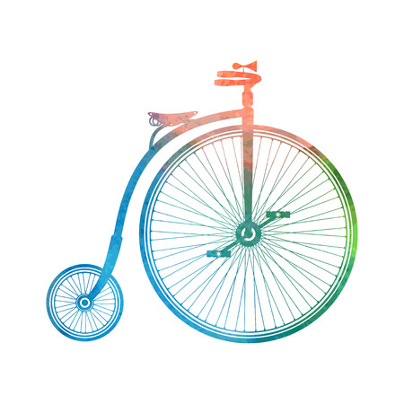 Watercolor old bicycle on white background.のイラスト素材